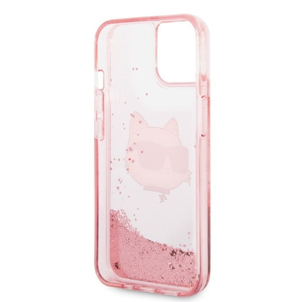 Tok Apple iPhone 14 Plus-hoz, Karl Lagerfeld, Glitter Choupette's Head, Rózsaszín