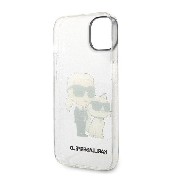 Tok Apple iPhone 14 Plus-hoz, Karl Lagerfeld, Glitter Karl & Choupette, Átlátszó