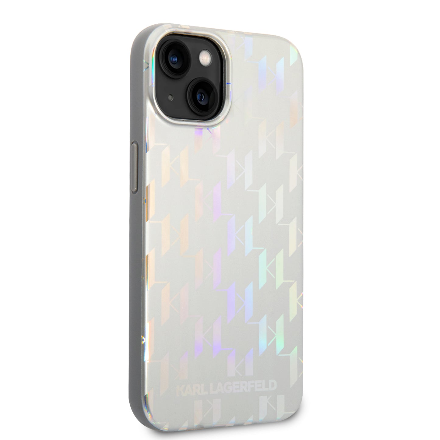 Tok Apple iPhone 14 Plus-hoz, Karl Lagerfeld, Monogram Iridescent, Ezüst
