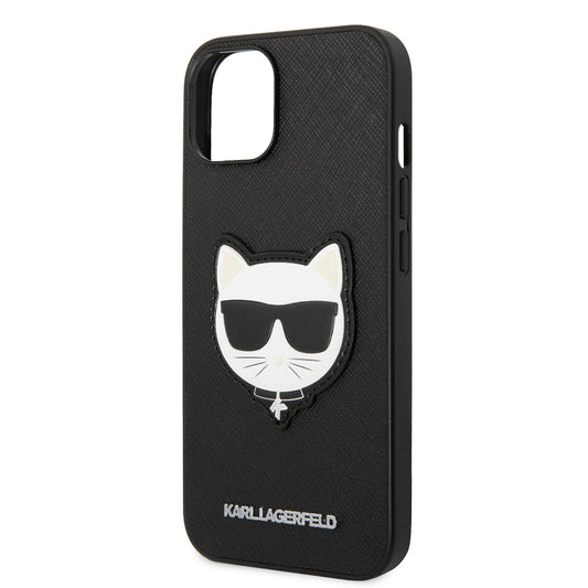 Tok Apple iPhone 14 Plus-hoz, Karl Lagerfeld, Saffiano Choupette's Head, Fekete