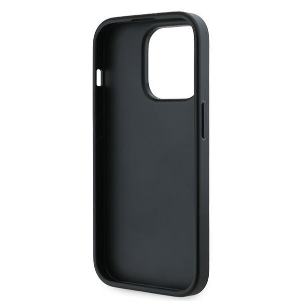 Tok Apple iPhone 14 Pro-hoz, Karl Lagerfeld, Diagonal Quilted Script, Fekete