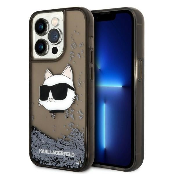 Tok Apple iPhone 14 Pro-hoz, Karl Lagerfeld, Glitter Choupette's Head, Fekete