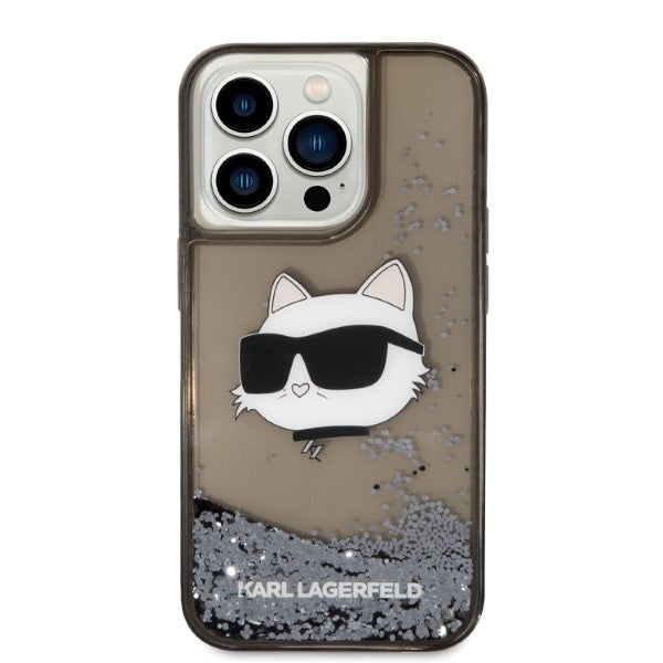 Tok Apple iPhone 14 Pro-hoz, Karl Lagerfeld, Glitter Choupette's Head, Fekete