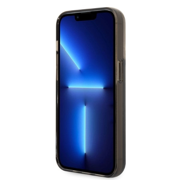 Tok Apple iPhone 14 Pro-hoz, Karl Lagerfeld, Liquid Glitter KL Logo, Fekete