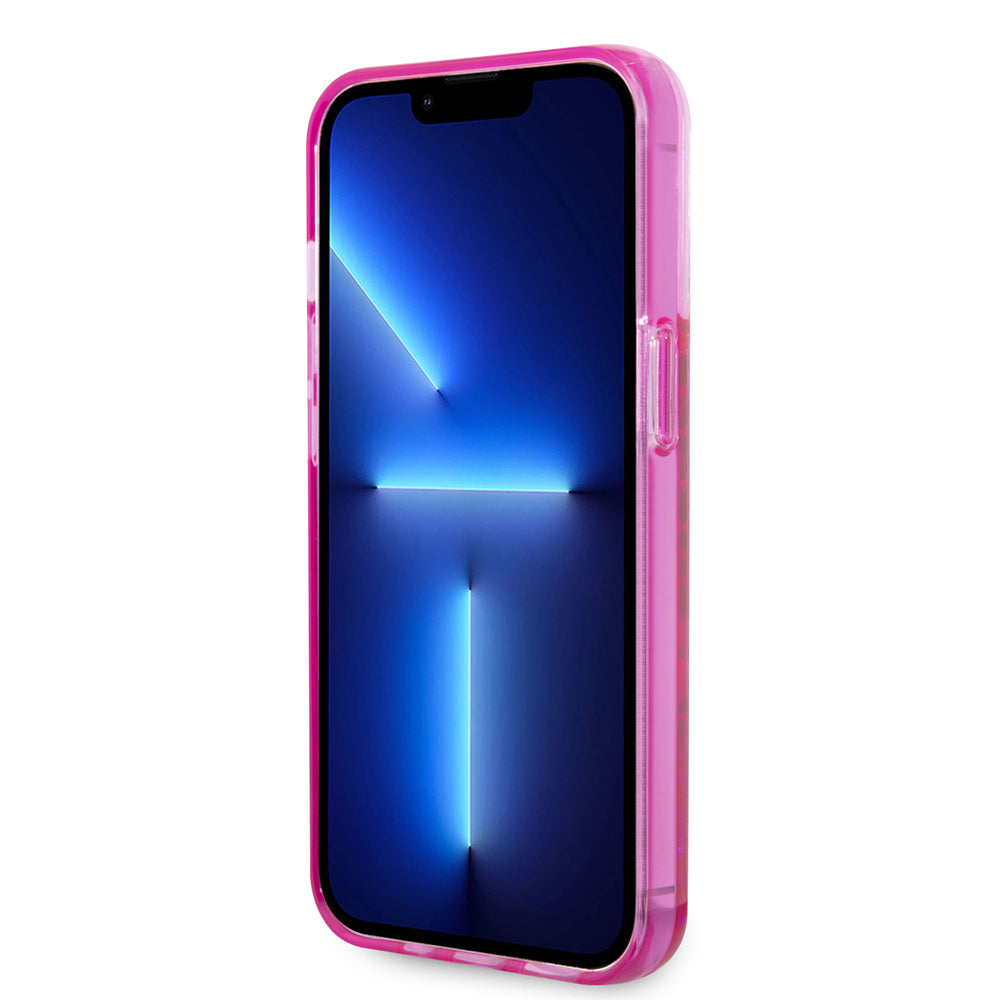 Tok Apple iPhone 14 Pro-hoz, Karl Lagerfeld, Liquid Glitter KL Logo, Rózsaszín