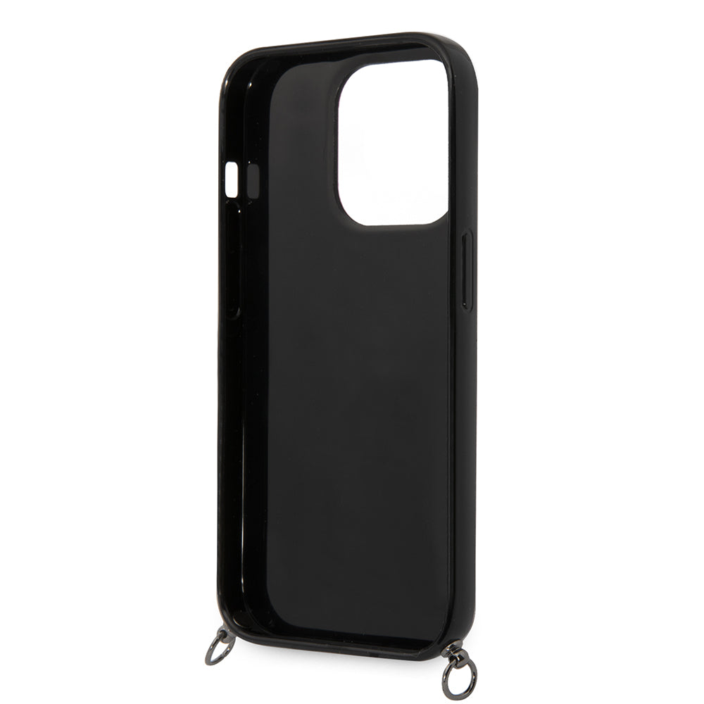Tok Apple iPhone 14 Pro Max-hoz, Karl Lagerfeld, Színes Csíkokkal és Pánttal, Rózsaszín