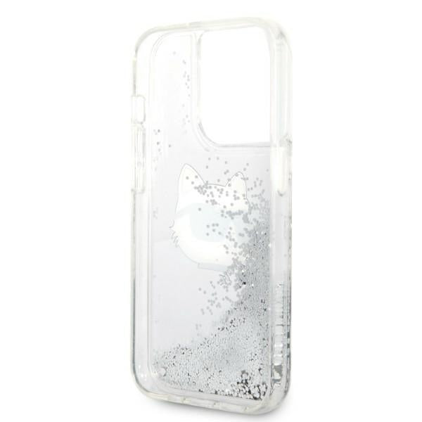 Tok Apple iPhone 14 Pro Max-hoz, Karl Lagerfeld, Glitter Choupette's Head, Ezüst színű