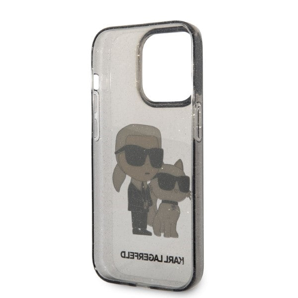 Case for Apple iPhone 14 Pro Max, Karl Lagerfeld, Glitter Karl & Choupette, Black