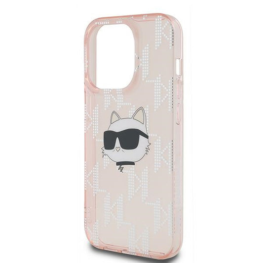 Case for Apple iPhone 14 Pro Max, Karl Lagerfeld, IML Luxury Monogram Choupette's Head, Pink