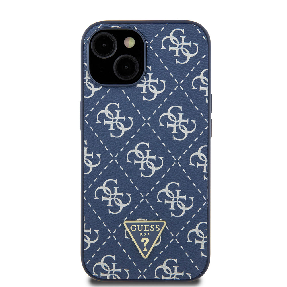 Case for Apple iPhone 15, Guess, 4G Triangle Logo, Blue