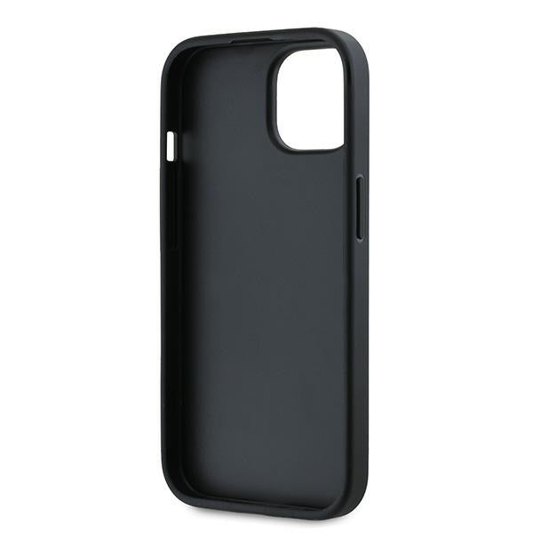 Tok a Apple iPhone 15-höz, Karl Lagerfeld, Diagonal Quilted Script, Fekete