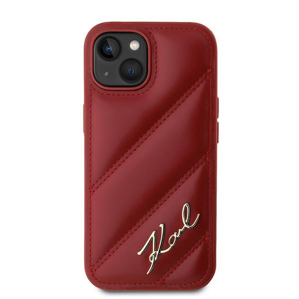 Tok Apple iPhone 15-höz, Karl Lagerfeld, Diagonal Quilted Script, Rosie