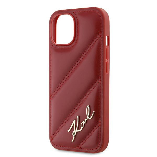 Tok Apple iPhone 15-höz, Karl Lagerfeld, Diagonal Quilted Script, Rosie