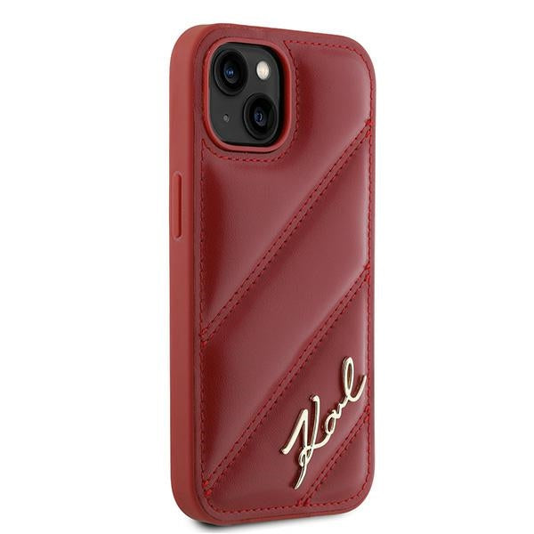 Tok Apple iPhone 15-höz, Karl Lagerfeld, Diagonal Quilted Script, Rosie