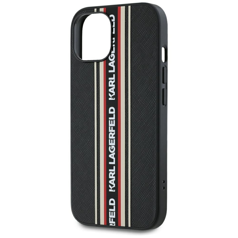 Tok Apple iPhone 15-höz, Karl Lagerfeld, Saffiano Athleisure Stripes with Strap, Rosie