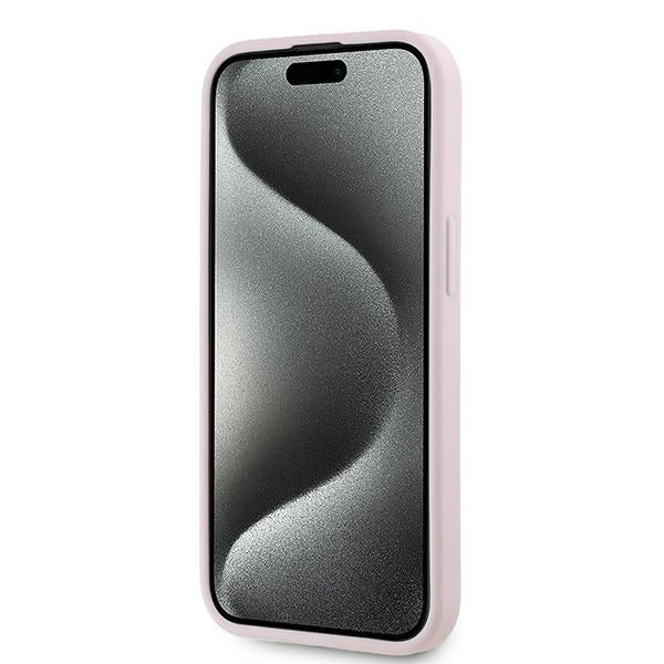Tok Apple iPhone 15 Plus-hoz, Karl Lagerfeld, Diagonal Quilted Script, Rózsaszín