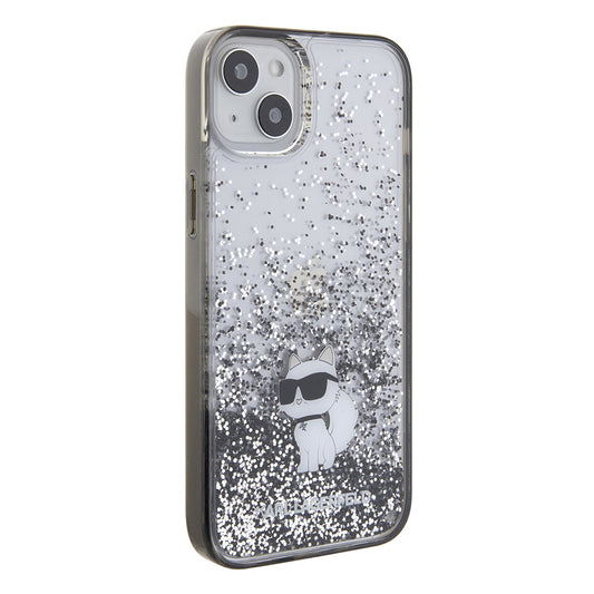 Tok Apple iPhone 15 Plus-hoz, Karl Lagerfeld, Liquid Glitter Choupette, Átlátszó