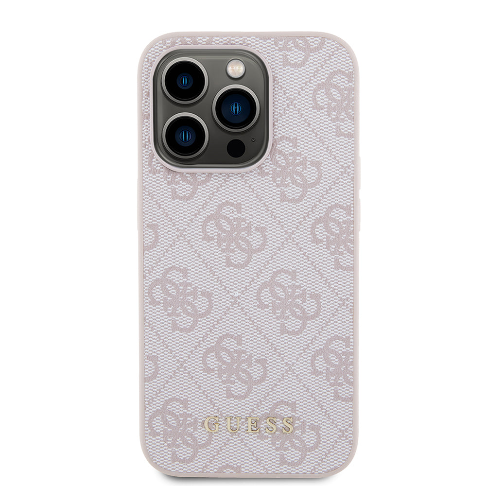 Tok Apple iPhone 15 Pro-hoz, Guess, 4G Metal Gold Logo, Rózsaszín