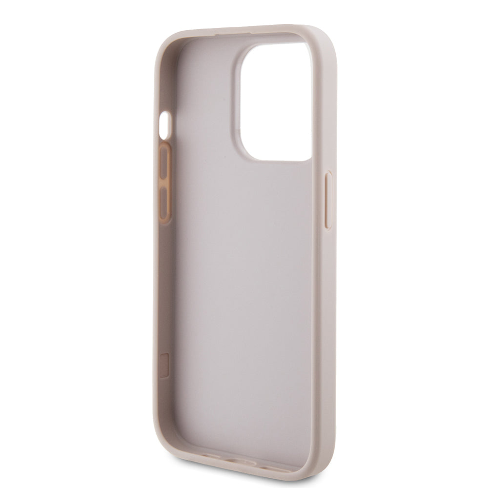 Tok Apple iPhone 15 Pro-hoz, Guess, 4G Metal Gold Logo, Rózsaszín