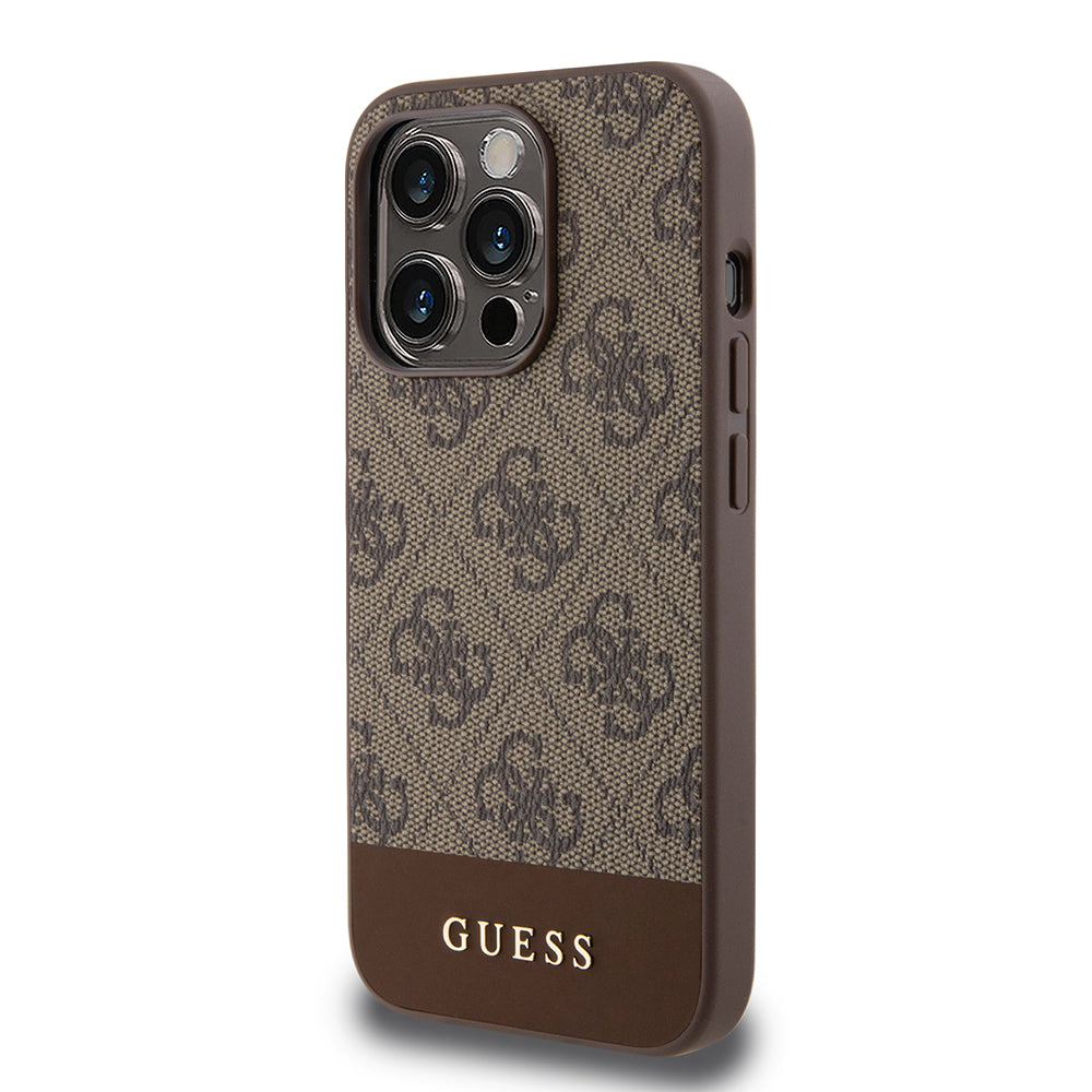 Tok Apple iPhone 15 Pro-hoz, Guess, 4G Stripe, Barna