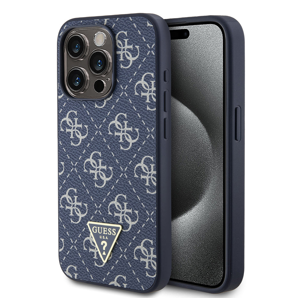 Tok Apple iPhone 15 Pro-hoz, Guess, 4G Triangle Logo, Kék