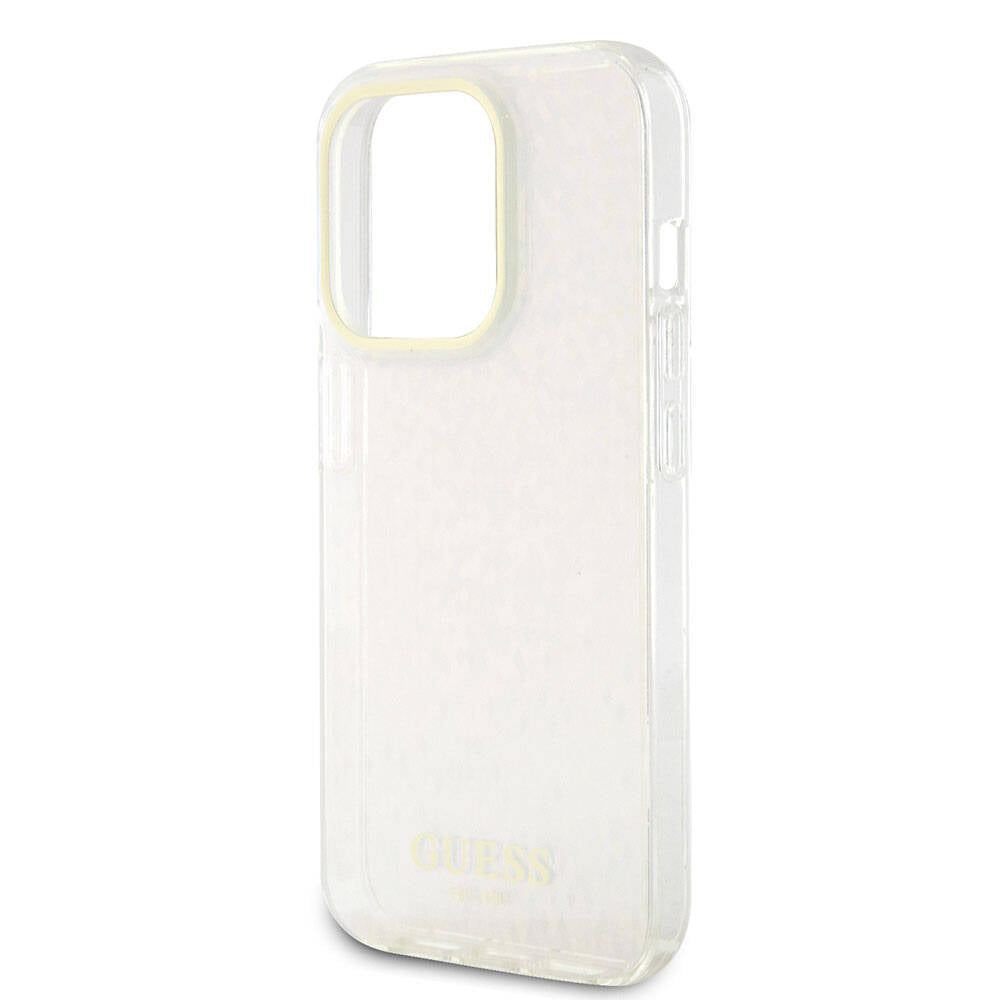 Tok Apple iPhone 15 Pro-hoz, Guess, IML Faceted Mirror Disco Iridescent, Rózsaszín