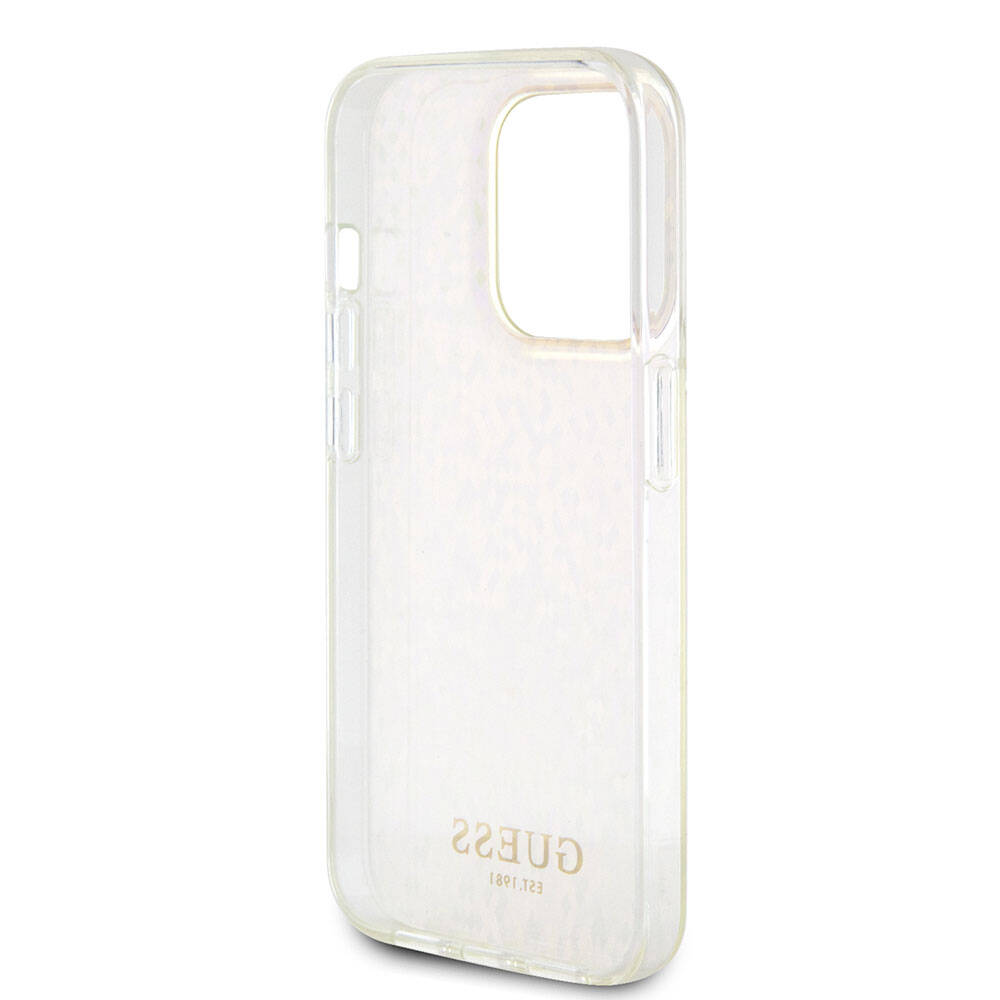 Tok Apple iPhone 15 Pro-hoz, Guess, IML Faceted Mirror Disco Iridescent, Rózsaszín