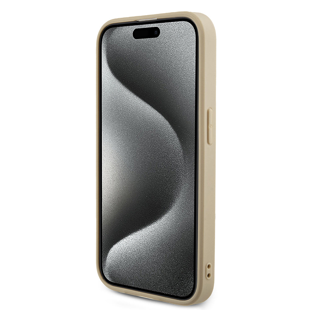 Tok Apple iPhone 15 Pro-hoz, Guess, Saffiano Iridescent Script, Arany