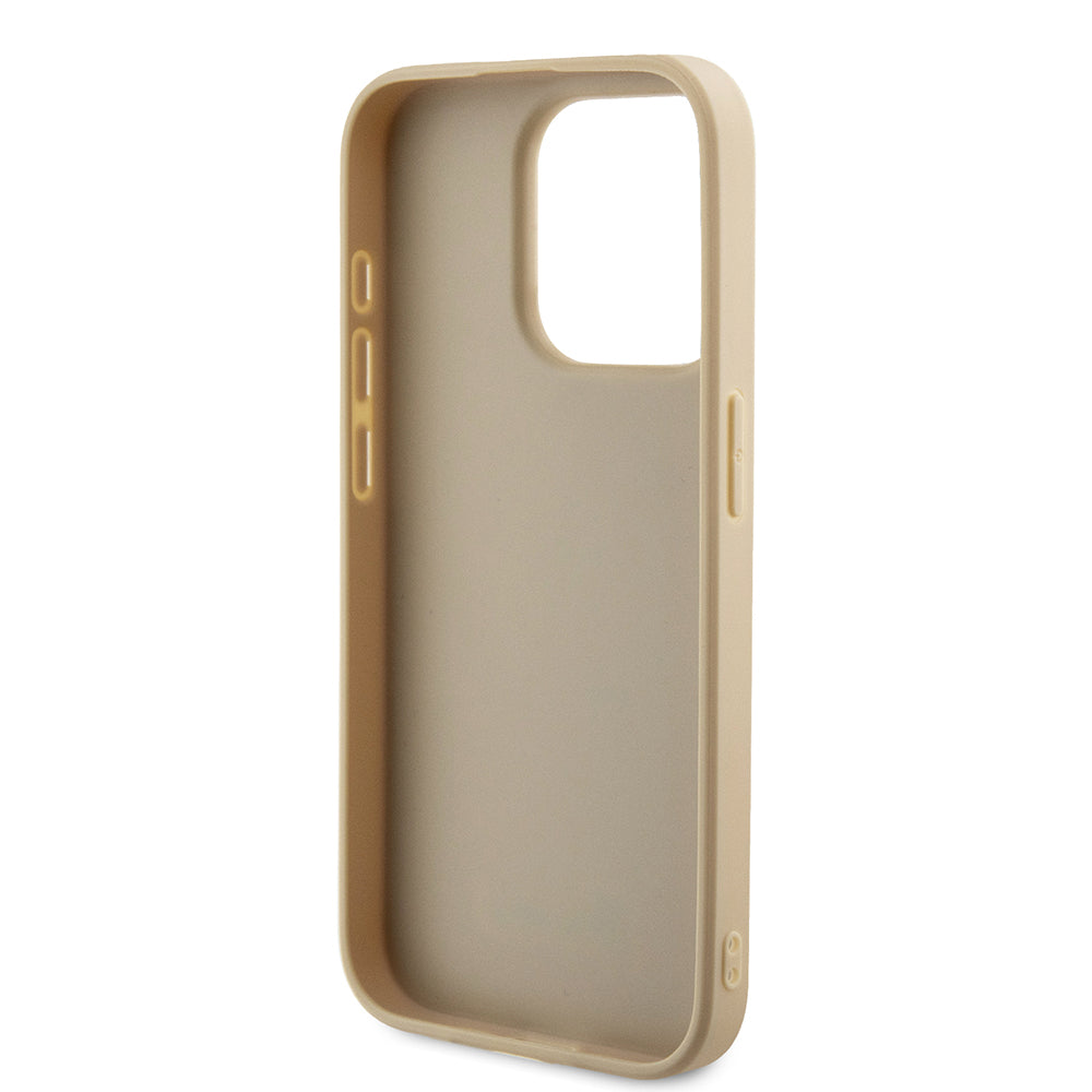 Tok Apple iPhone 15 Pro-hoz, Guess, Saffiano Iridescent Script, Arany