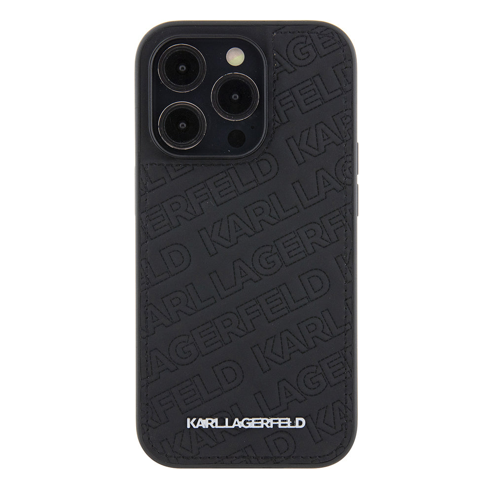 Tok Apple iPhone 15 Pro-hoz, Karl Lagerfeld, Diagonal Quilted K mintás, Fekete