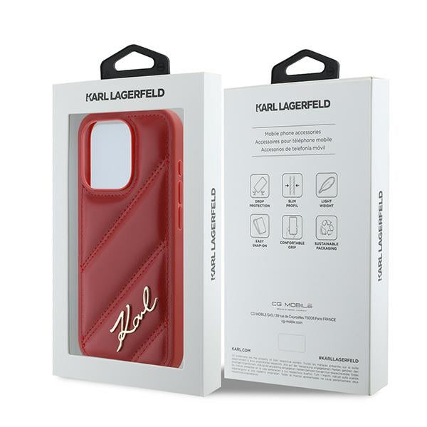 Tok a Apple iPhone 15 Pro-hoz, Karl Lagerfeld, Diagonal Quilted Script, Rosie