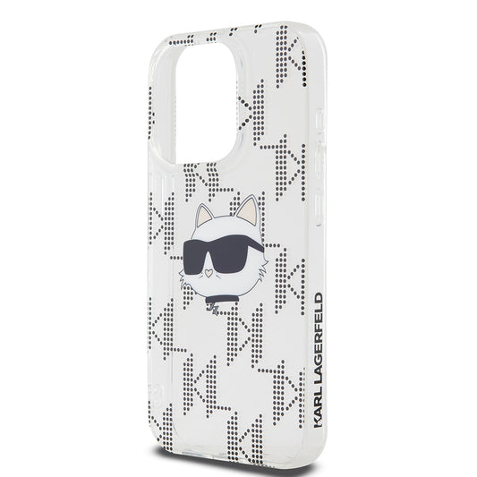 Case for Apple iPhone 15 Pro, Karl Lagerfeld, IML Electroplated Choupette Head, Transparent