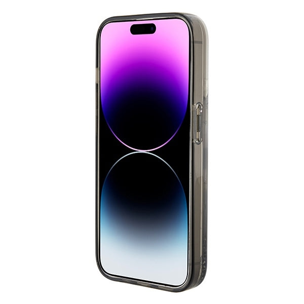Tok Apple iPhone 15 Pro-hoz, Karl Lagerfeld, Liquid Glitter Ikonik Karl, Átlátszó