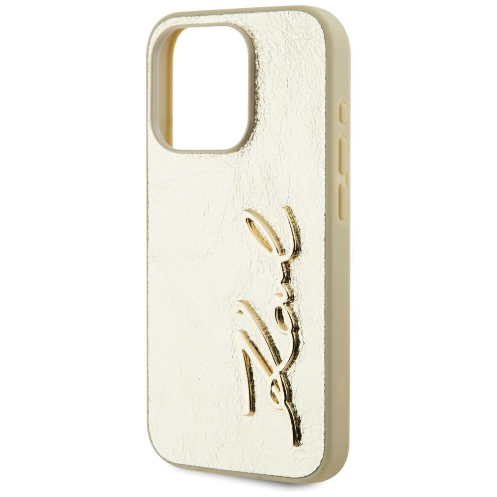 Tok Apple iPhone 15 Pro-hoz, Karl Lagerfeld, Metal Signature, Arany