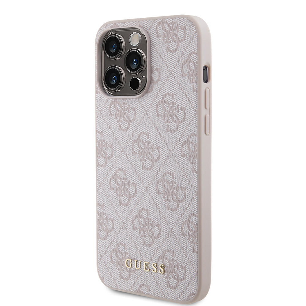 Tok Apple iPhone 15 Pro Max-hoz, Guess, 4G Metal Gold Logo, Rózsaszín