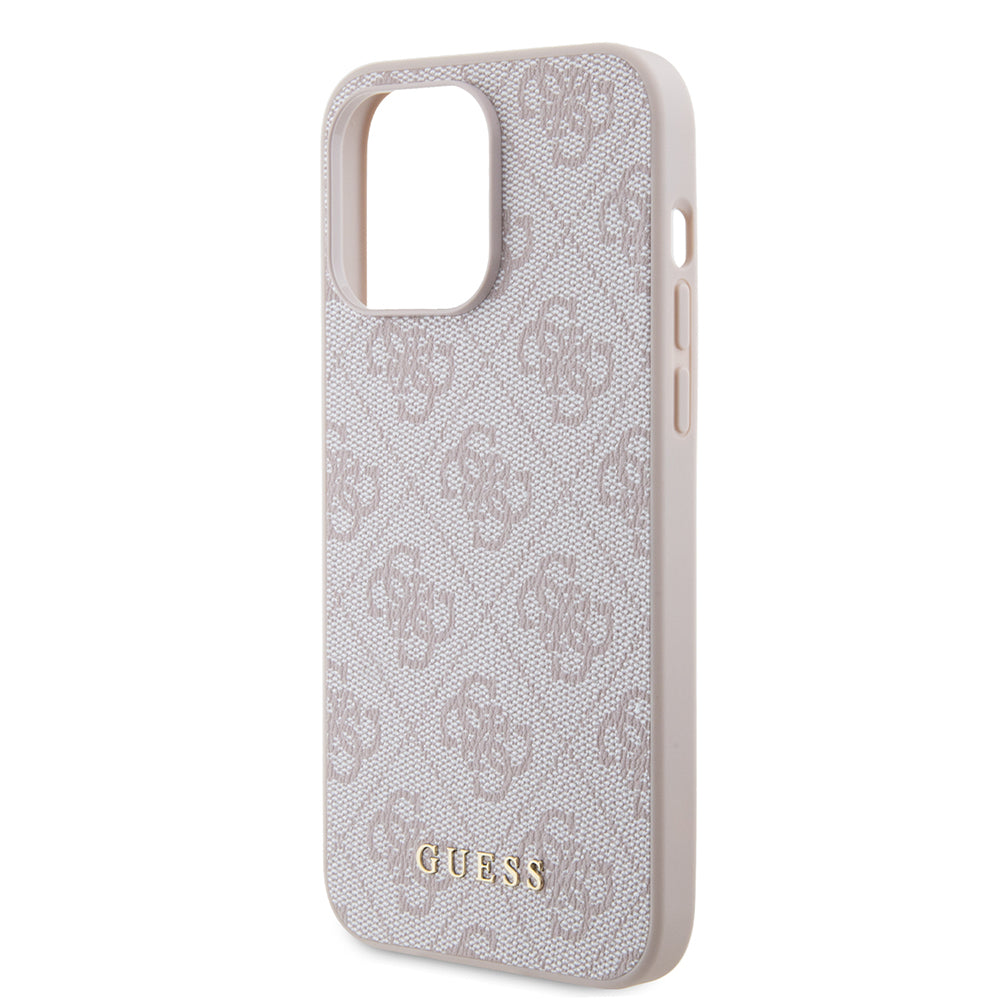 Tok Apple iPhone 15 Pro Max-hoz, Guess, 4G Metal Gold Logo, Rózsaszín