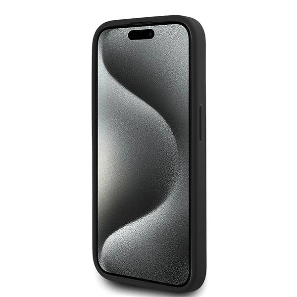Tok a Apple iPhone 15 Pro Max-hoz, Karl Lagerfeld, Diagonal Quilted Script, Fekete