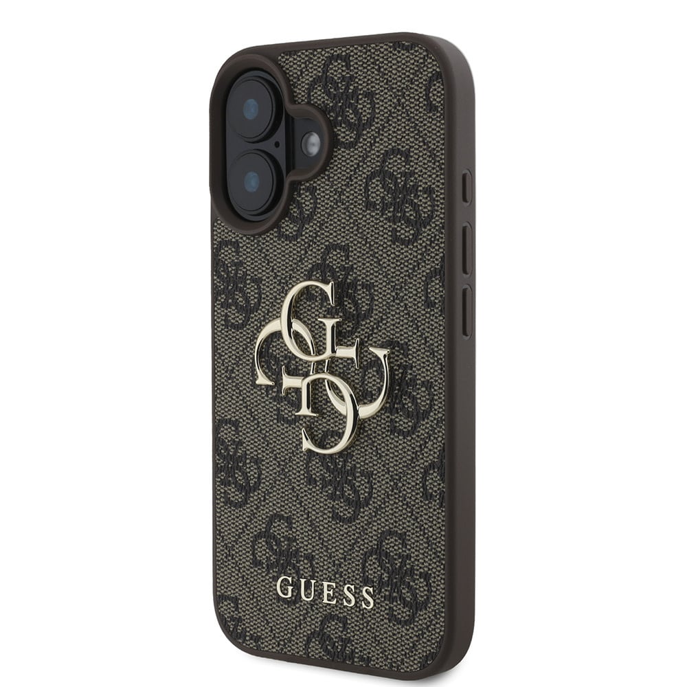Case for Apple iPhone 16, Guess, 4G Big Logo, Brown