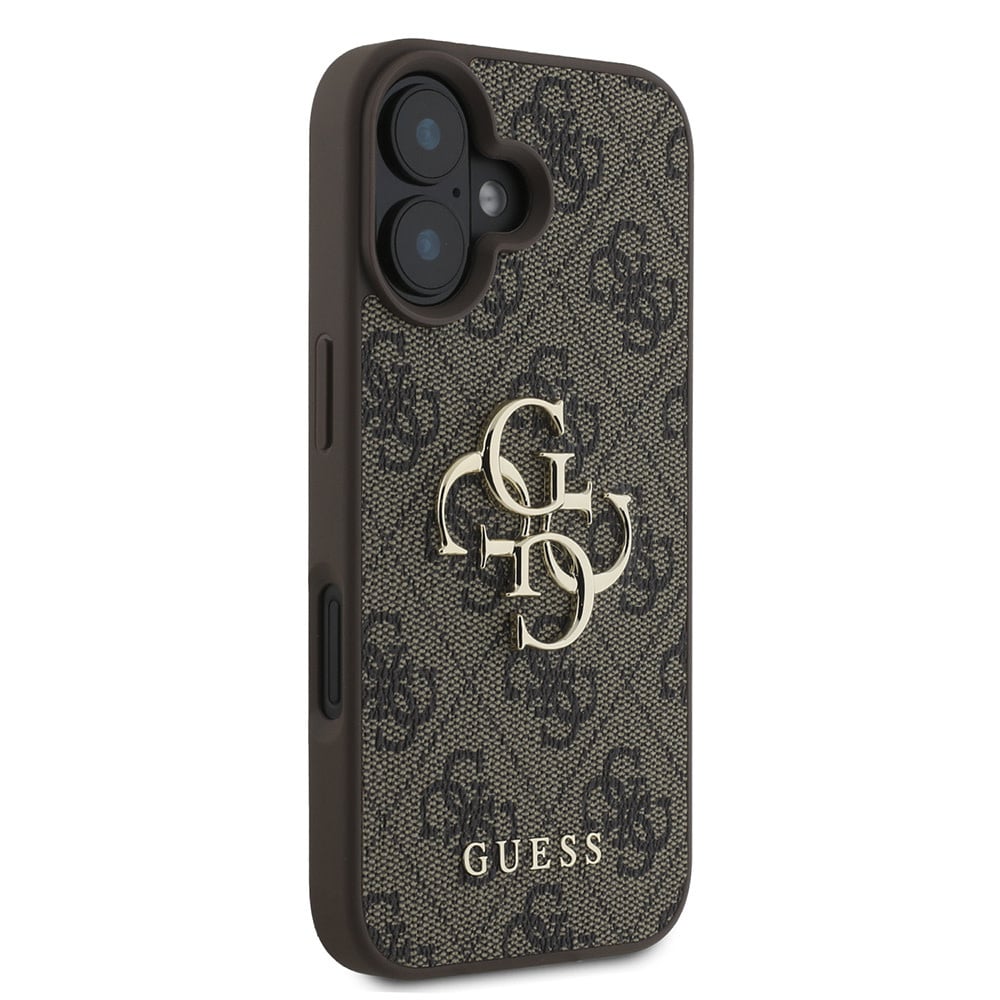 Case for Apple iPhone 16, Guess, 4G Big Logo, Brown