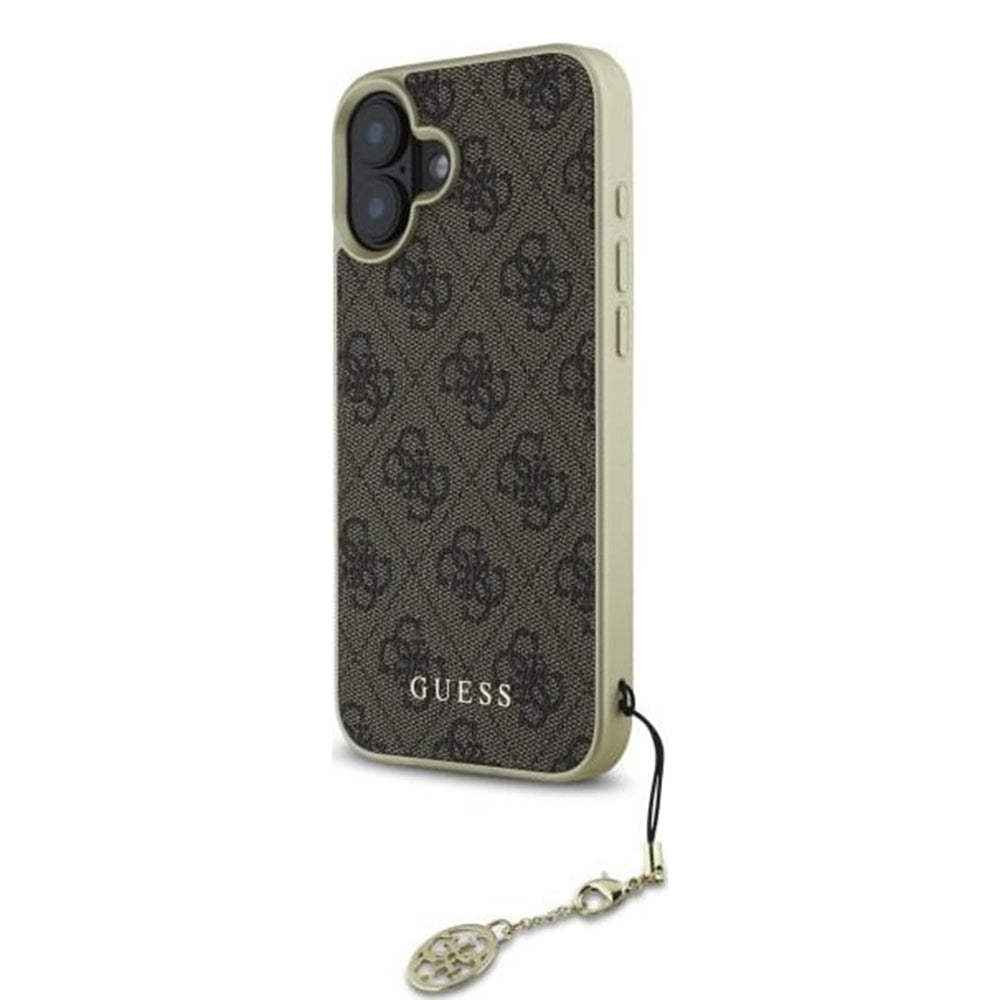 Tok Apple iPhone 16-hoz, Guess, 4G Charm, Barna