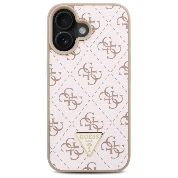 Tok Apple iPhone 16-hoz, Guess, 4G Triangle Logo, Fehér
