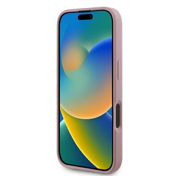 Case for Apple iPhone 16, Guess, Fixed Glitter Big 4G, Pink