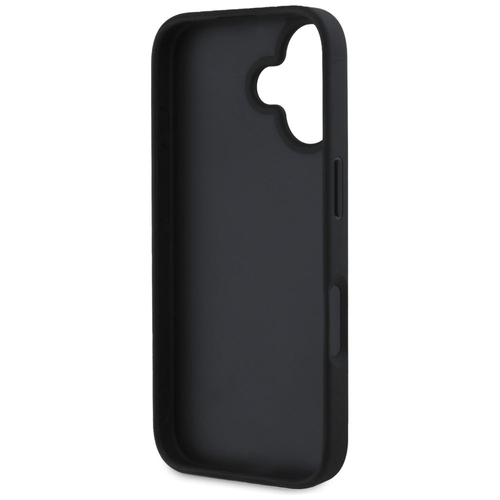 Tok Apple iPhone 16-hoz, Guess, Grained Big 4G Logo Small Classic Logo, Fekete