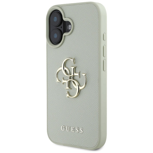 Tok Apple iPhone 16-hoz, Guess, Grained Big 4G Logo Small Classic Logo, Zöld