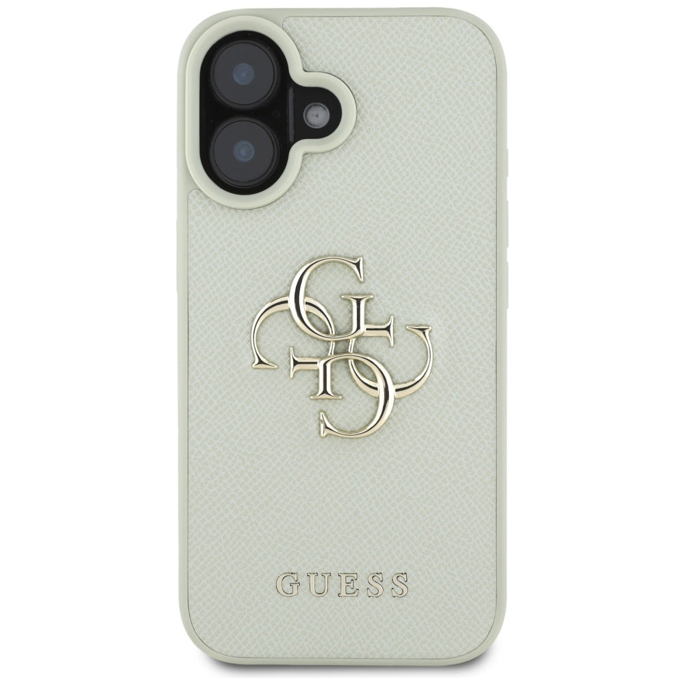 Tok Apple iPhone 16-hoz, Guess, Grained Big 4G Logo Small Classic Logo, Zöld