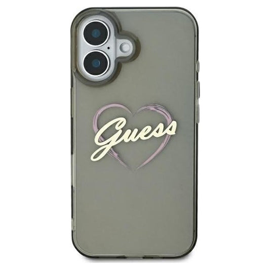 Tok Apple iPhone 16-hoz, Guess, IML Heart, Fekete