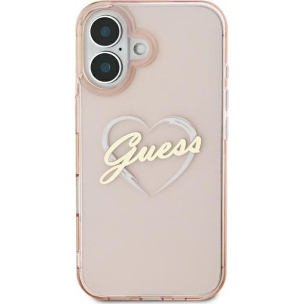 Tok Apple iPhone 16-hoz, Guess, IML Heart, Rózsaszín