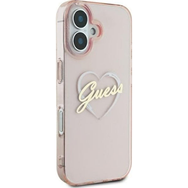 Tok Apple iPhone 16-hoz, Guess, IML Heart, Rózsaszín