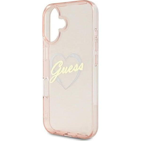 Tok Apple iPhone 16-hoz, Guess, IML Heart, Rózsaszín