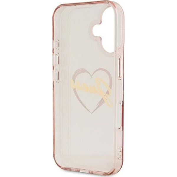 Tok Apple iPhone 16-hoz, Guess, IML Heart, Rózsaszín